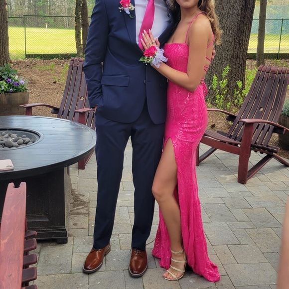 Rowena Sequin Mermaid Prom Dress in Fuchsia - Picture 8 of 11